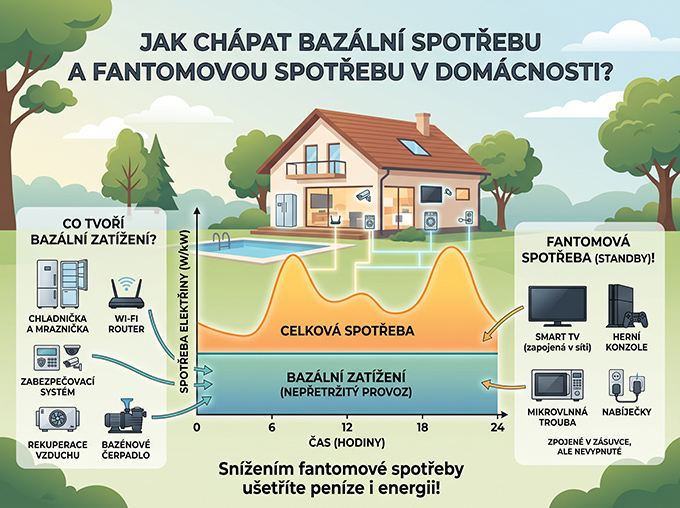Graf základní spotřeby domácnosti